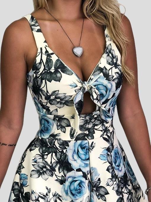 Bow V-neck Loose Suspender Jumpsuit - Jumpsuit & Rompers - INS | Online Fashion Free Shipping Clothing, Dresses, Tops, Shoes - 02/07/2021 - 10-20 - Bottoms