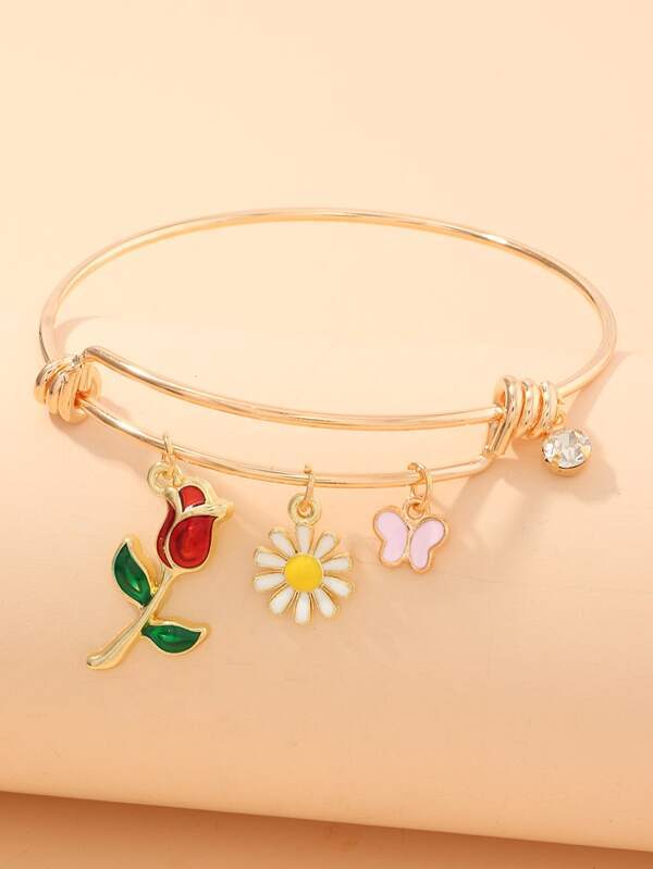 Butterfly & Flower Charm Bracelet - INS | Online Fashion Free Shipping Clothing, Dresses, Tops, Shoes