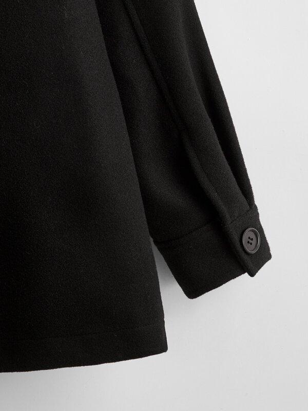 Button Front Pocket Patched Coat - INS | Online Fashion Free Shipping Clothing, Dresses, Tops, Shoes