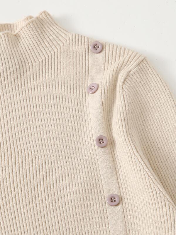 Button Front Rib-knit Sweater - INS | Online Fashion Free Shipping Clothing, Dresses, Tops, Shoes