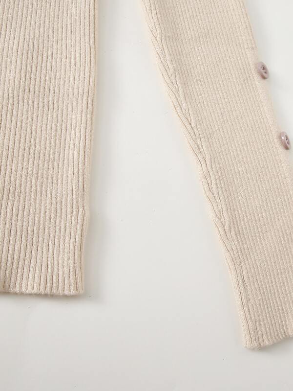 Button Front Rib-knit Sweater - INS | Online Fashion Free Shipping Clothing, Dresses, Tops, Shoes