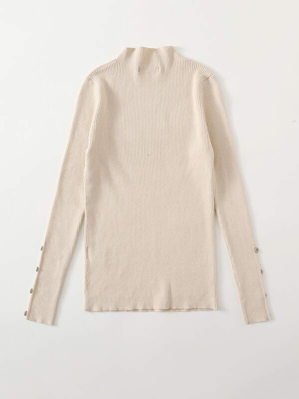 Button Front Rib-knit Sweater - INS | Online Fashion Free Shipping Clothing, Dresses, Tops, Shoes