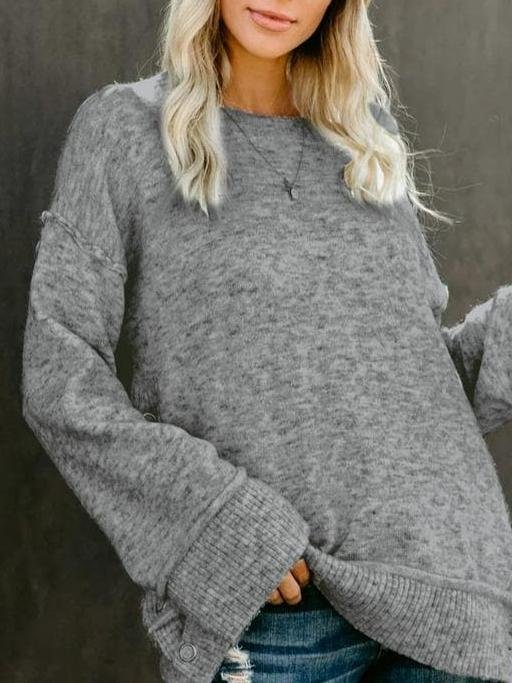 Button Knitted Pullover Sweater - Sweaters - INS | Online Fashion Free Shipping Clothing, Dresses, Tops, Shoes - Sweater - Sweaters -