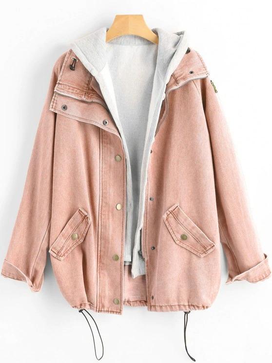 Button Up Denim Jacket and Hooded Vest - Jackets - INS | Online Fashion Free Shipping Clothing, Dresses, Tops, Shoes - 02/09/2021 - 2XL - 3XL