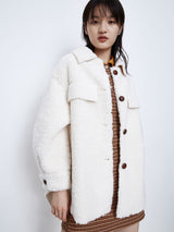 Button Up Drop Shoulder Teddy Coat - INS | Online Fashion Free Shipping Clothing, Dresses, Tops, Shoes