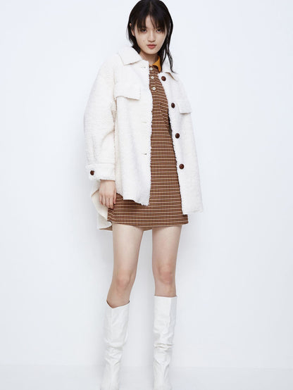 Button Up Drop Shoulder Teddy Coat - INS | Online Fashion Free Shipping Clothing, Dresses, Tops, Shoes