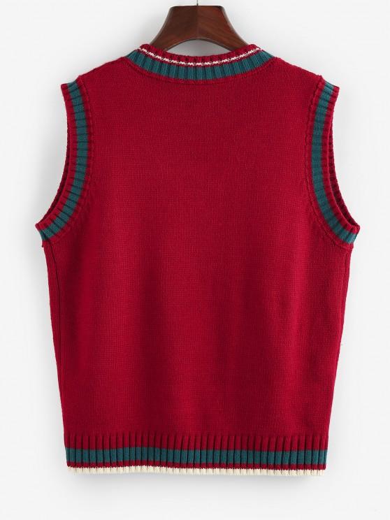 Cable Knit Colorblock V Neck Sweater Vest - INS | Online Fashion Free Shipping Clothing, Dresses, Tops, Shoes