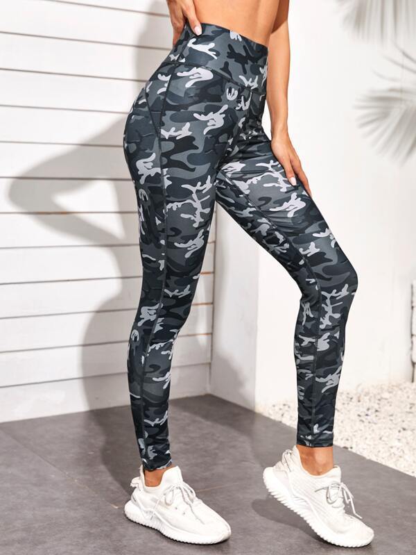 Camo Print Wideband Waist Sports Leggings - INS | Online Fashion Free Shipping Clothing, Dresses, Tops, Shoes