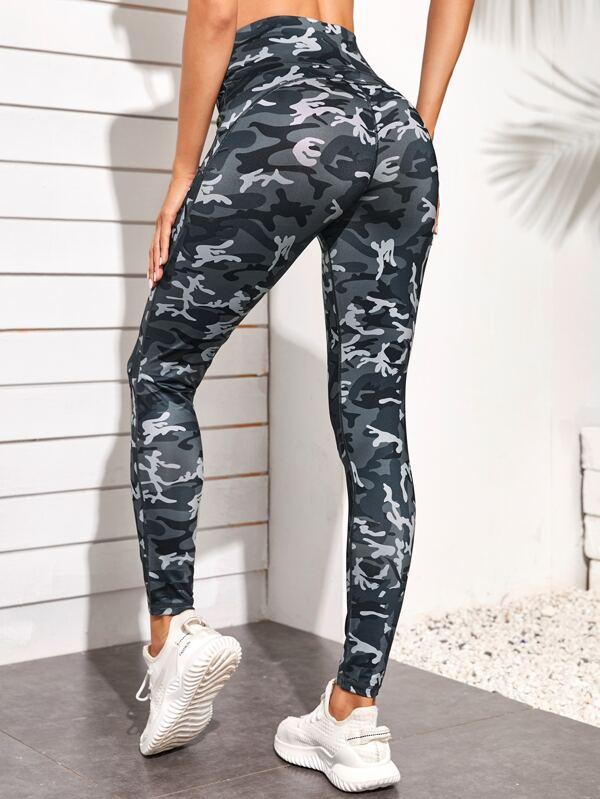 Camo Print Wideband Waist Sports Leggings - INS | Online Fashion Free Shipping Clothing, Dresses, Tops, Shoes