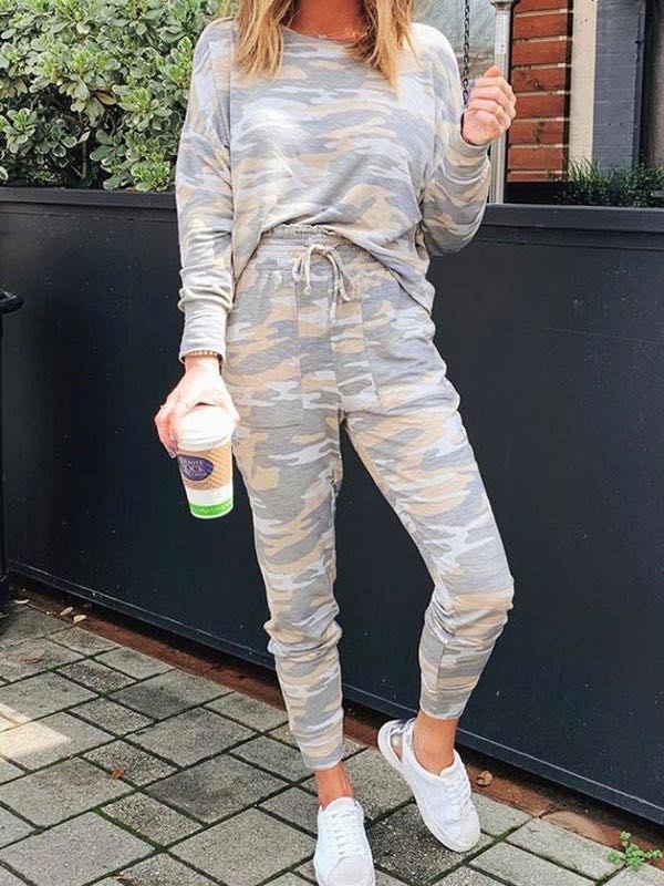 Camouflage Sporty Pants Suit - INS | Online Fashion Free Shipping Clothing, Dresses, Tops, Shoes