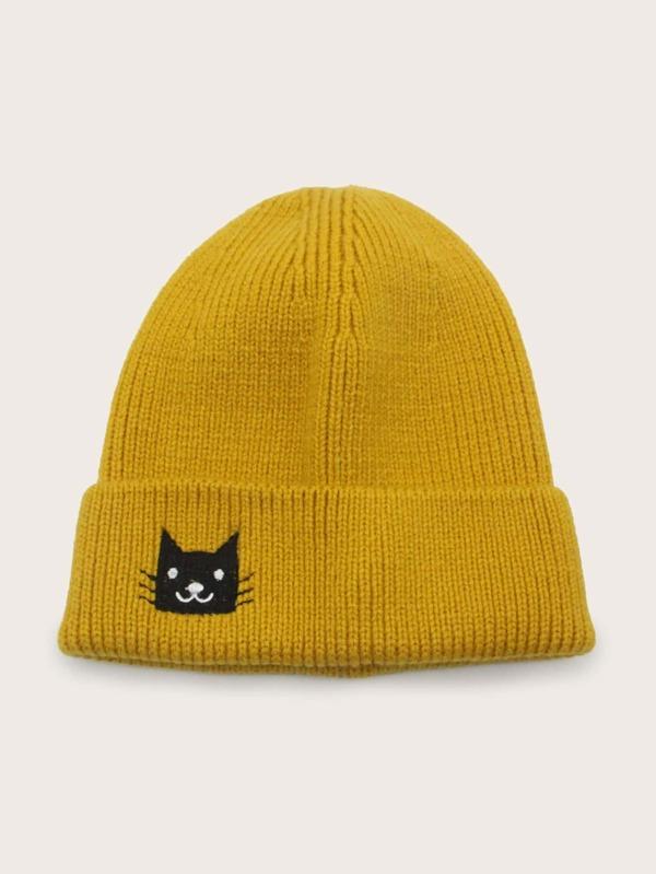 Cartoon Cat Embroidered Beanie - LuckyFash™