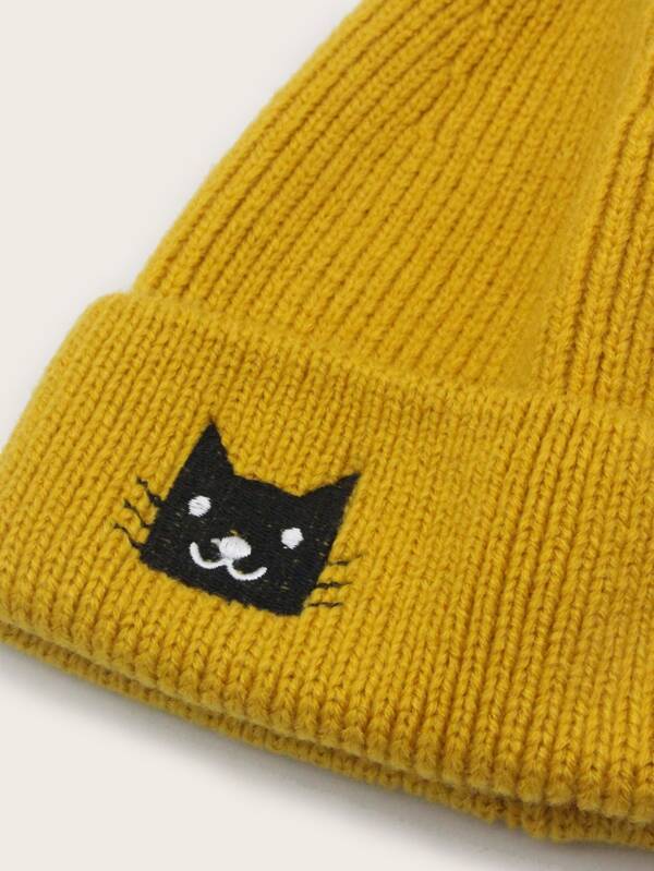 Cartoon Cat Embroidered Beanie - LuckyFash™