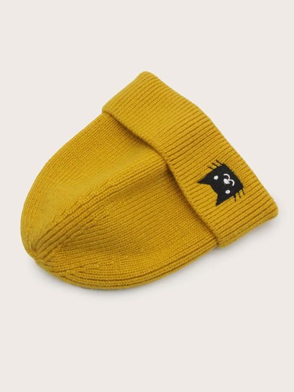 Cartoon Cat Embroidered Beanie - LuckyFash™