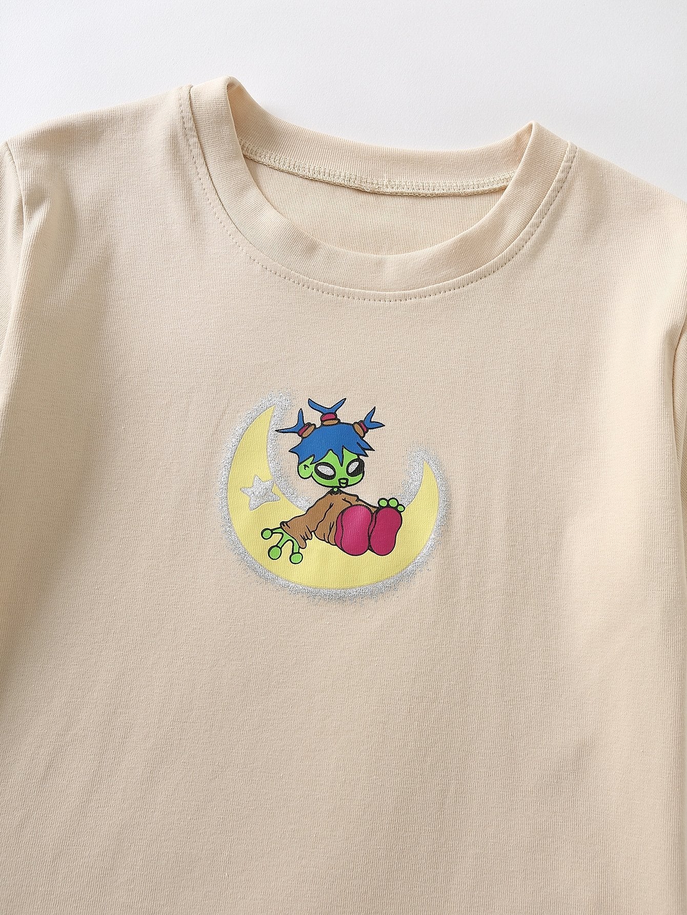 Cartoon Graphic Round Neck T-Shirt - INS | Online Fashion Free Shipping Clothing, Dresses, Tops, Shoes