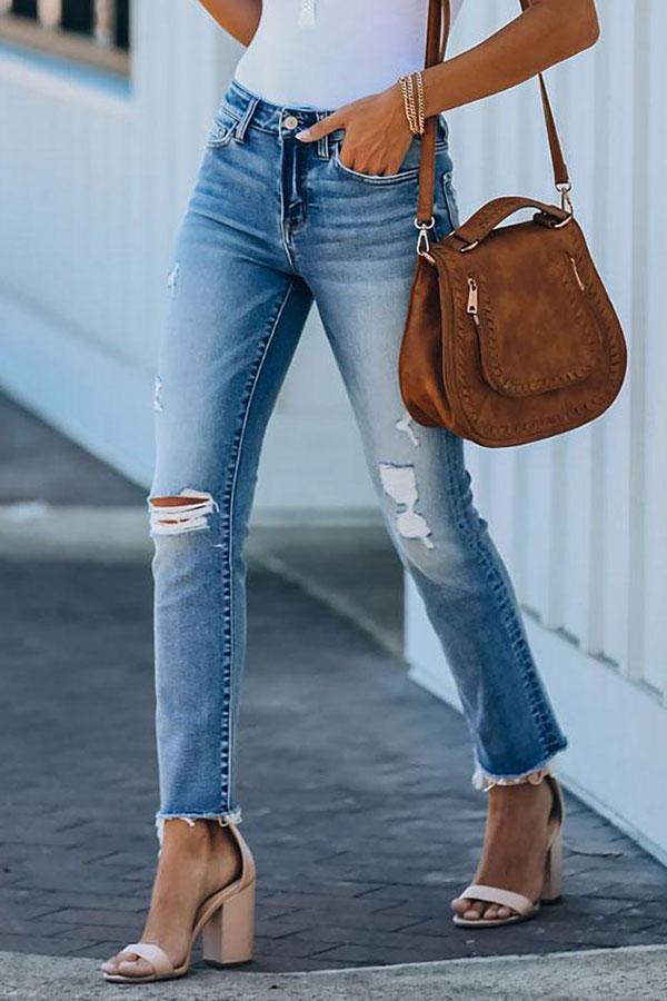 Casual Blue Slim Fit Jeans - Mx jeans - INS | Online Fashion Free Shipping Clothing, Dresses, Tops, Shoes - Mx jeans - -