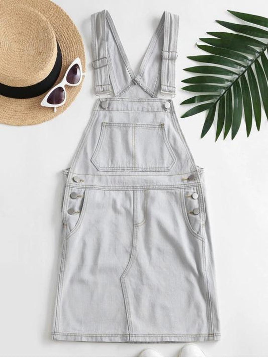 Casual Denim Pockets Overalls Dress - INS | Online Fashion Free Shipping Clothing, Dresses, Tops, Shoes