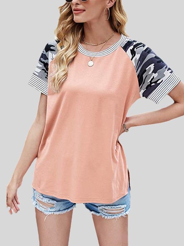 Casual Fashion Print Stitching Short-sleeved T-shirt - T-shirts - INS | Online Fashion Free Shipping Clothing, Dresses, Tops, Shoes - 20-30 - 23/06/2021 - color-black