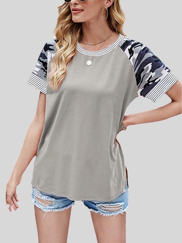 Casual Fashion Print Stitching Short-sleeved T-shirt - T-shirts - INS | Online Fashion Free Shipping Clothing, Dresses, Tops, Shoes - 20-30 - 23/06/2021 - color-black