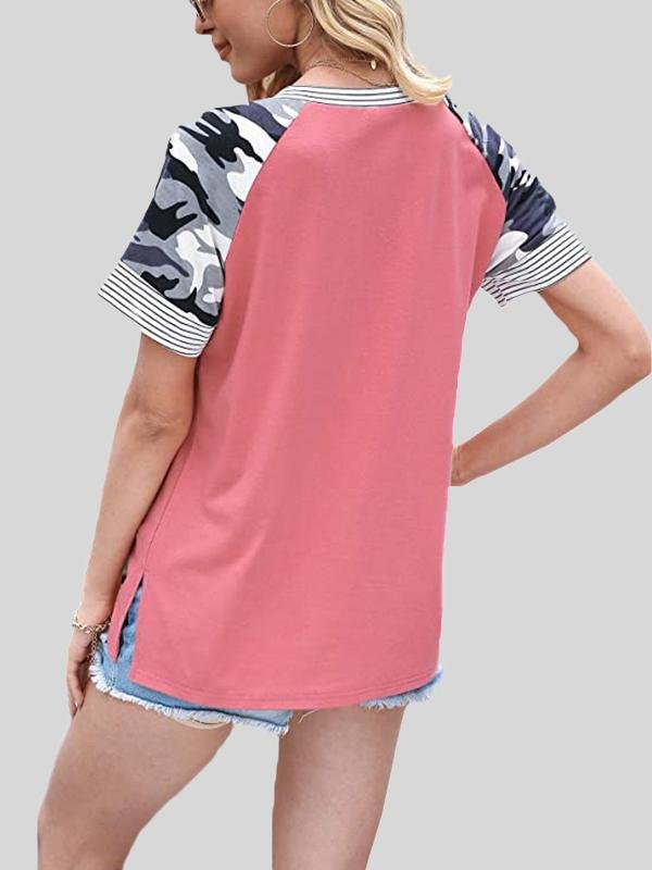 Casual Fashion Print Stitching Short-sleeved T-shirt - T-shirts - INS | Online Fashion Free Shipping Clothing, Dresses, Tops, Shoes - 20-30 - 23/06/2021 - color-black