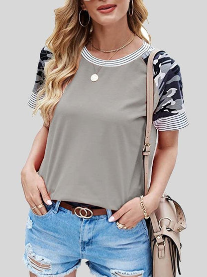 Casual Fashion Print Stitching Short-sleeved T-shirt - T-shirts - INS | Online Fashion Free Shipping Clothing, Dresses, Tops, Shoes - 20-30 - 23/06/2021 - color-black