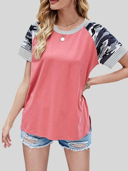 Casual Fashion Print Stitching Short-sleeved T-shirt - T-shirts - INS | Online Fashion Free Shipping Clothing, Dresses, Tops, Shoes - 20-30 - 23/06/2021 - color-black