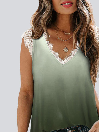 Casual Gradient Color V Neck Sleeveless Tank Top - Tank Tops - Instastyled | Online Fashion Free Shipping Clothing, Dresses, Tops, Shoes - 10-20 - 22/05/2021 - BS220401A220619