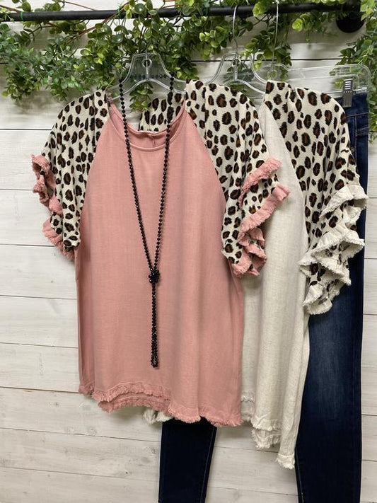 Casual Leopard Panel Short Sleeve Top - INS | Online Fashion Free Shipping Clothing, Dresses, Tops, Shoes