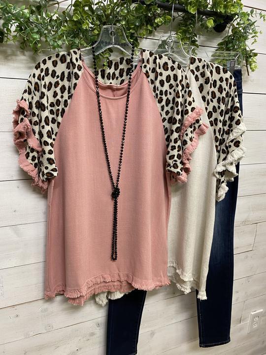 Casual Leopard Panel Short Sleeve Top - INS | Online Fashion Free Shipping Clothing, Dresses, Tops, Shoes