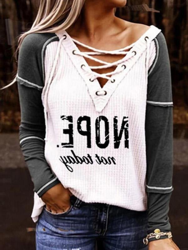 Casual Letter Print Short Sleeve V-Neck T-Shirt - T-Shirts - INS | Online Fashion Free Shipping Clothing, Dresses, Tops, Shoes - 20-30 - 26/07/2021 - Category_T-Shirts