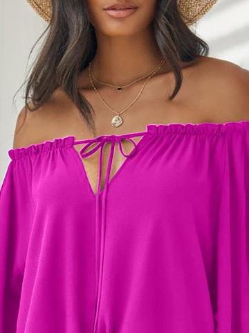 Casual One-word Shoulder Strap Blouse - Blouses - INS | Online Fashion Free Shipping Clothing, Dresses, Tops, Shoes - 20-30 - 30/06/2021 - BLO2106301134