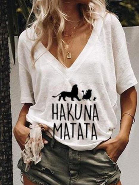 Casual Printed T-shirt Plus Size Loose T-shirt - T-shirts - INS | Online Fashion Free Shipping Clothing, Dresses, Tops, Shoes - 10-20 - 25/06/2021 - color-white