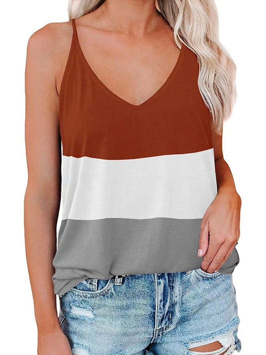 Casual Striped Sleeveless Tank Tops - Tank Tops - INS | Online Fashion Free Shipping Clothing, Dresses, Tops, Shoes - 18/05/2021 - Color_Apricot - Color_Black