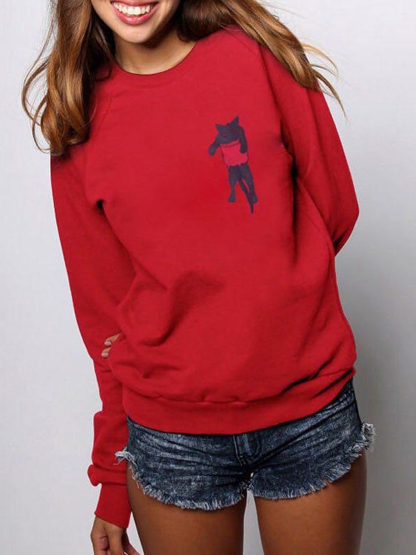 Cat Women's Sweater With Chest Mark - INS | Online Fashion Free Shipping Clothing, Dresses, Tops, Shoes