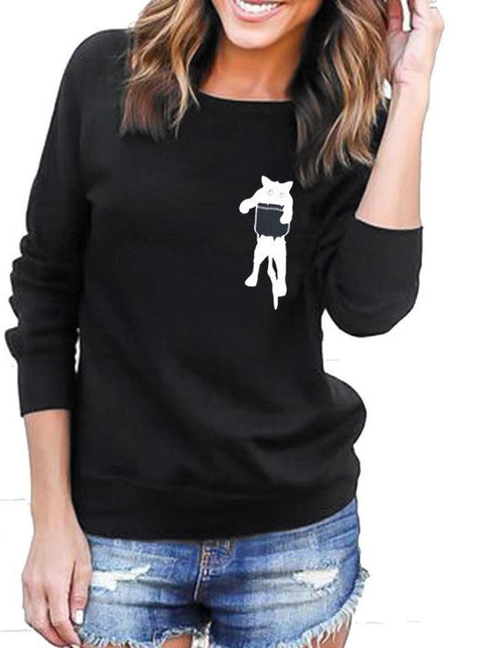 Cat Women's Sweater With Chest Mark - INS | Online Fashion Free Shipping Clothing, Dresses, Tops, Shoes