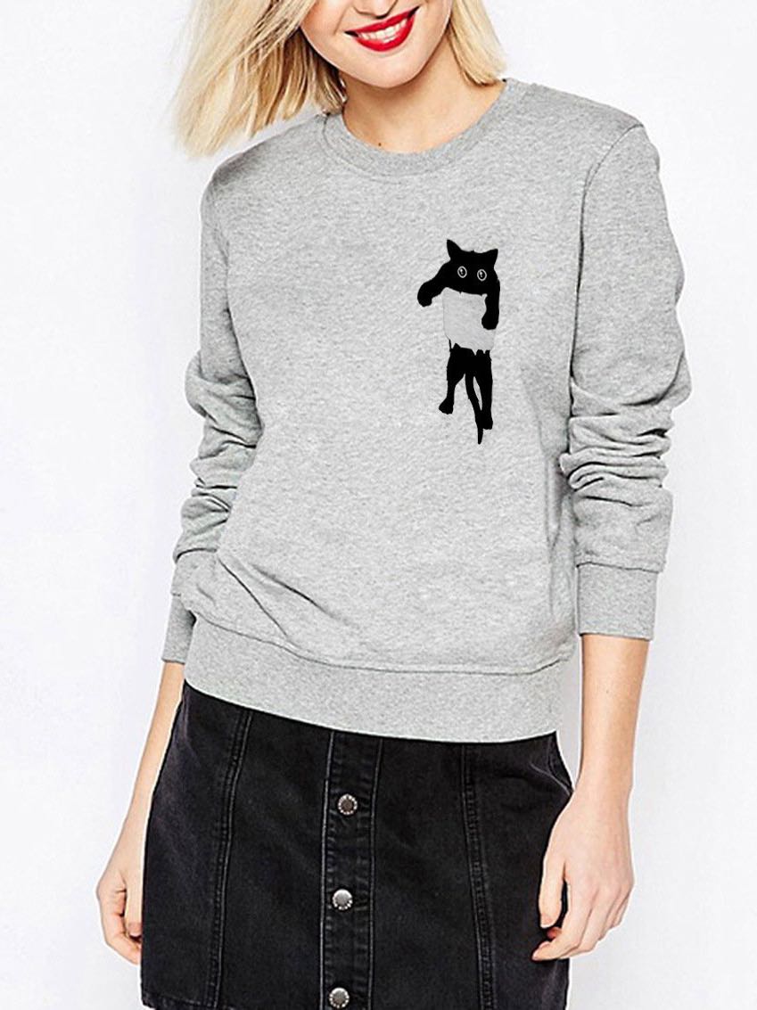 Cat Women's Sweater With Chest Mark - INS | Online Fashion Free Shipping Clothing, Dresses, Tops, Shoes