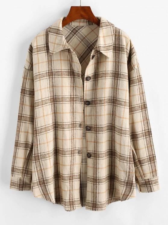 Checked Wool Blend Coat - INS | Online Fashion Free Shipping Clothing, Dresses, Tops, Shoes