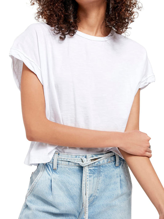 Chic Girl Round Neck Drawstring Sleeve T-shirt - T-Shirts - INS | Online Fashion Free Shipping Clothing, Dresses, Tops, Shoes - 19/04/2021 - Category_T-Shirts - Color_White
