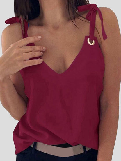 Chiffon Sling V-Neck Corns Vest Top - Tank Tops - INS | Online Fashion Free Shipping Clothing, Dresses, Tops, Shoes - 10-20 - 21/06/2021 - Category_Tank Tops