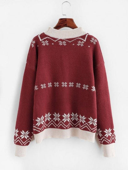 Chirstmas Santa Claus Embroidered Snowflake Sweater - INS | Online Fashion Free Shipping Clothing, Dresses, Tops, Shoes