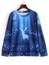 Christmas 3D Print Elk Casual Sweatshirt - INS | Online Fashion Free Shipping Clothing, Dresses, Tops, Shoes