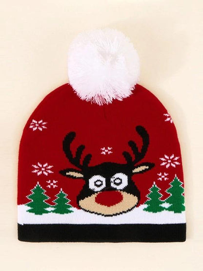 Christmas Elk Pattern Pom Pom Hat - LuckyFash™