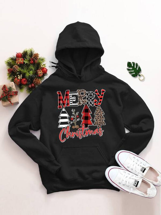 Christmas Kangaroo Pocket Fleece Lined Drawstring Hoodie - INS | Online Fashion Free Shipping Clothing, Dresses, Tops, Shoes