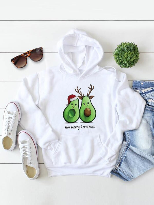 Christmas Kangaroo Pocket Fleece Lined Drawstring Hoodie - INS | Online Fashion Free Shipping Clothing, Dresses, Tops, Shoes