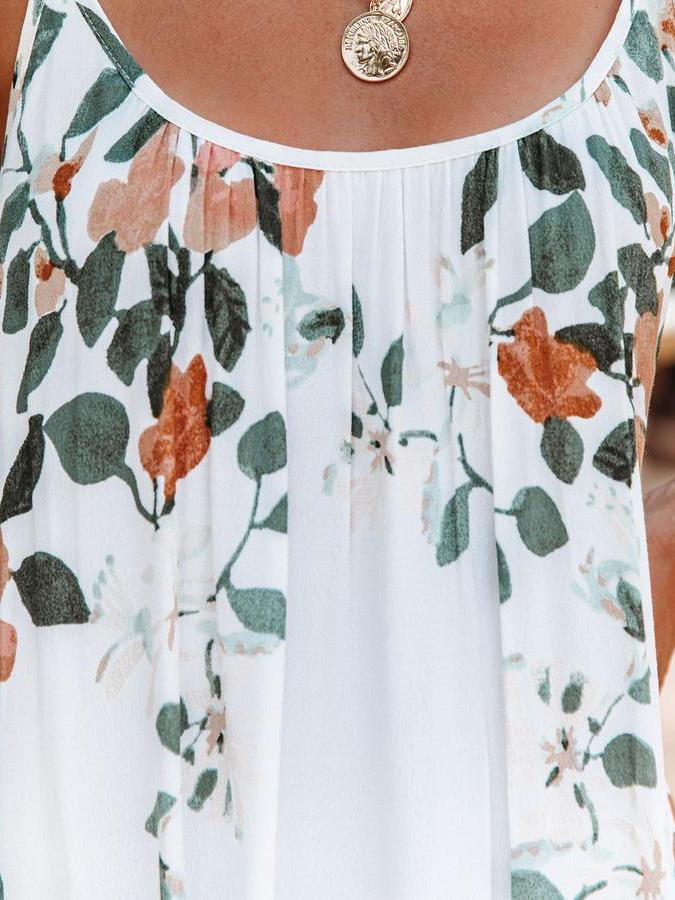 Close To You Floral High Low Maxi Dress - Maxi Dresses - INS | Online Fashion Free Shipping Clothing, Dresses, Tops, Shoes - 20-30 - 22/07/2021 - color-white