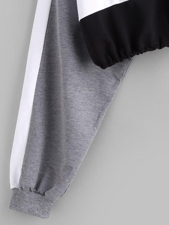 Colorblock Half Zip Toggle Drawstring Sweatshirt - INS | Online Fashion Free Shipping Clothing, Dresses, Tops, Shoes