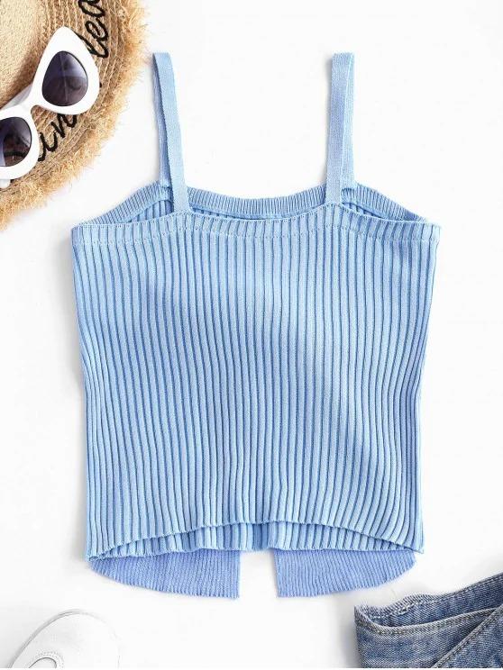 Colorblock Ribbed Bowknot Cami Tank Top - INS | Online Fashion Free Shipping Clothing, Dresses, Tops, Shoes