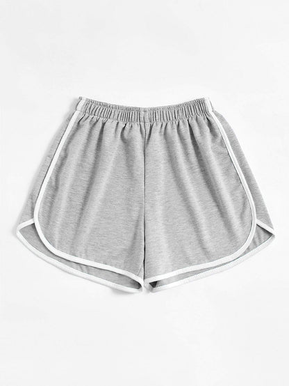 Contrast Binding Elastic Waist Track Shorts - INS | Online Fashion Free Shipping Clothing, Dresses, Tops, Shoes