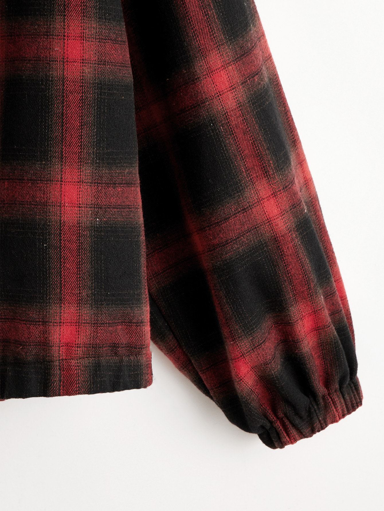 Contrast Hooded Plaid Zip Up Jacket - INS | Online Fashion Free Shipping Clothing, Dresses, Tops, Shoes