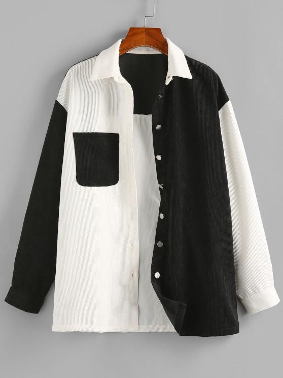 Corduroy Two Tone Pocket Shirt Jacket - INS | Online Fashion Free Shipping Clothing, Dresses, Tops, Shoes