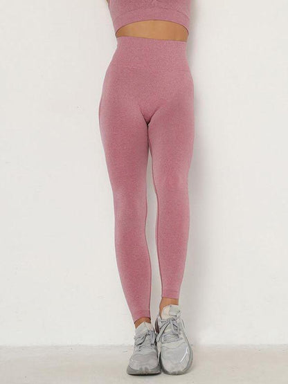 Cotton Blend Seamless Knitted Fitness Leggings - Leggings - INS | Online Fashion Free Shipping Clothing, Dresses, Tops, Shoes - 02/26/2021 - Autumn - Color_Red